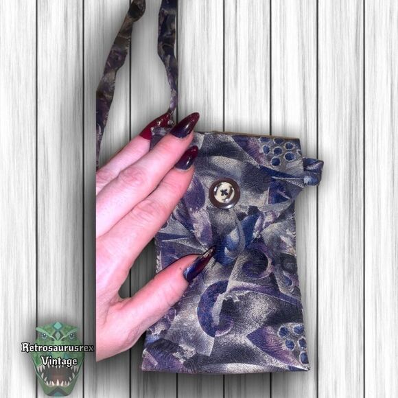 VINTAGE mens retro tie crossbody bag, upcycled repurposed shoulder purse - Picture 5 of 11